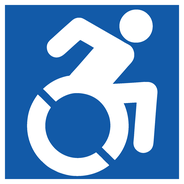 Logo handicap fauteuil, Accès facilité aux personnes à mobilité réduite