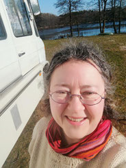 Susanne Solveigsdotter mit Rentier auf Solberget in Schwedisch Lappland 2019