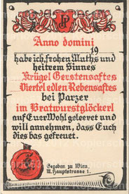 Urkunde aus dem Restaurant Bratwurstglöckerl in Wien