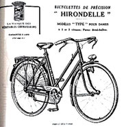 Bicyclette Hirondelle de ma mère