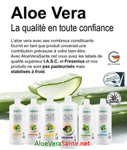 Les cinq gels d'aloe vera de LR et des feuilles de la plante | Les Logo Fresenius et IASC