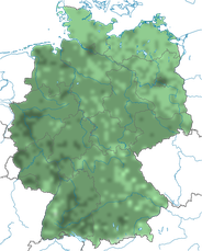 Karte zur Verbreitung der Elster in Deutschland