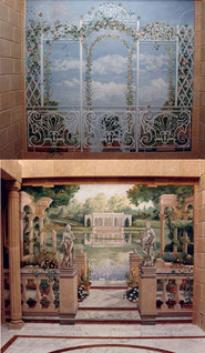 Terrazza sul lago, tempera su tela mesticata, cm 350 x 600; proprietà privata Gioielleria Picca, Grottaglie (Taranto)
