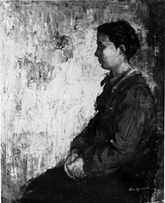 安田謙，婦人像，1951年