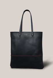 maroquinerie sac tote bag cuir lisere noir fait main paris sellier atelier la colombe made in france