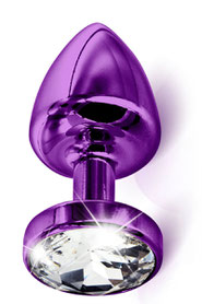 Anal Plug in violett mit Swarowski Stein