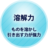 溶解力 ものを溶かし引き出す力が強力