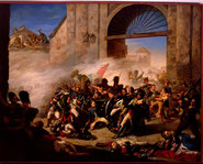 Manuel Castellano, Muerte de Daoíz y defensa del parque de Monteleón, óleo sobre lienzo. Museo de Historia
