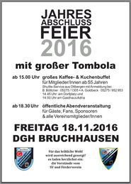 Flyer zur Jahresabschlussfeier 2016 vom SV Ottbergen-Bruchhausen