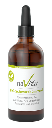Bio-Schwarzkümmelöl von NaVita | hundkatzeschmaus.ch