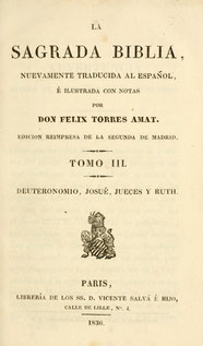 Torres Amat Bible Title page 1836