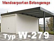 Wand-Carport an Betongaragen Foto
