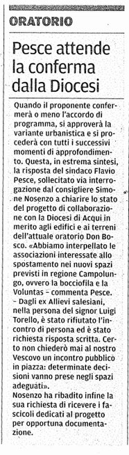 Articolo La Nuova Provincia del 4-10-2013