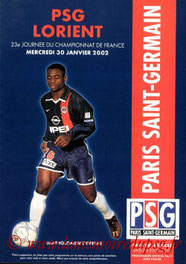 Programme  PSG-Lorient  2001-02