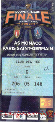 Ticket  Monaco-PSG  2016-17