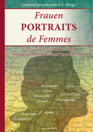 Buchcover <<Frauen PORTRAITS de Femmes, Zeitzeuginnen im PAMINA-Raum - Témoignages de femmes dans l'espace PAMINA, Edition bilingue francais/allemand