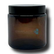 Pomadera de vidrio ambar 100gr, frascos de vidrio para cremas