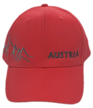 Stick Austria; pinke Kappe, pink cappy, roserne cappy, Blue cappie; Austria; Austria kappe; Austria cappy