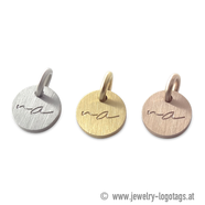 Etichette personalizzate con logo per gioielli, acciaio inox, oro, oro rosa, argento