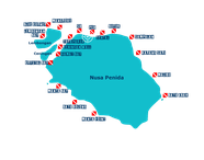 Carte des sites de plongée de Nusa Penida
