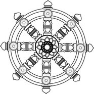 Das «Rad der Lehre» ist das Symbol für den achtfachen Pfad