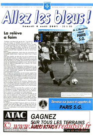 Programme  Auxerre-PSG  2001-02