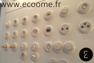 Collection; bade; interrupteur; prise; porcelaine; retro; vintage; ancien