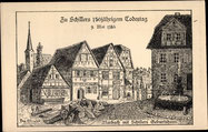 Marbach mit Schillergeburtshaus Postkarte von 1953
