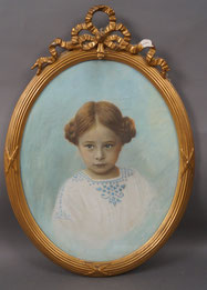 Portrait eines kleinen Mädchens  Tempera und Gouache auf Poderkarton  1918