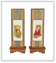 桐製スタンド掛軸達磨大師・道元禅師