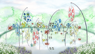Dessin d'ambiance pour le festival international des jardins de Chaumont sur Loire 2019. Elixir floral