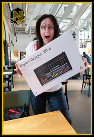 Nancy Berie with the Behringer RD-8 Ryhm Designer,011