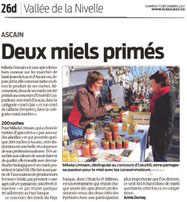 Article sur les deux miels primés au concours d'Usurbil (Guipuzkoa)