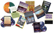 Some of the DVDs and books used in training counseling and life coaching.