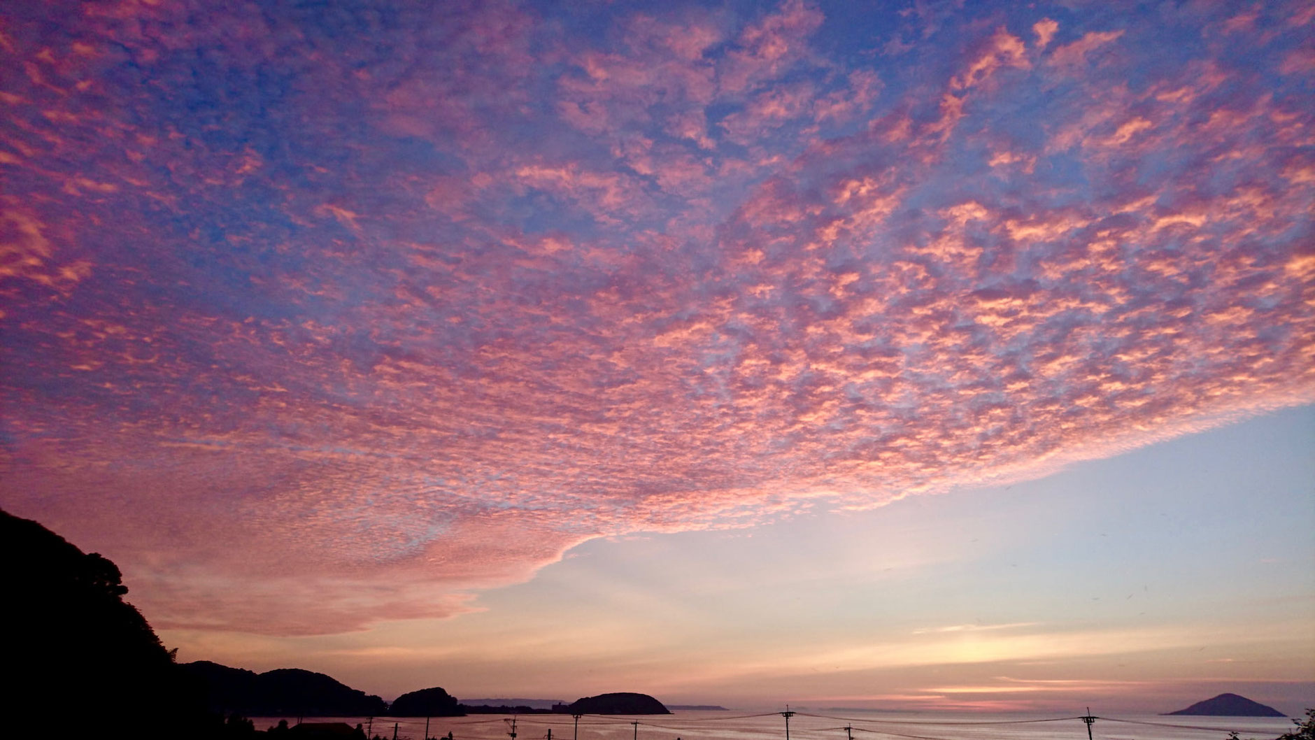 ピンク色の夕焼け