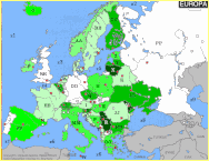 plaatsen in Europa aanduiden