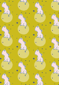 Nilpferd, Flusspferd - grün Muster bei Redbubble – Illustration Judith Ganter - Illustriertes Kopfkino für Alltagsoptimisten