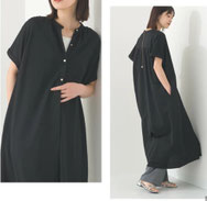 【接触冷感】  前開きシャツワンピース  SALE 2,980円(税込)  新色ダークグリーン
