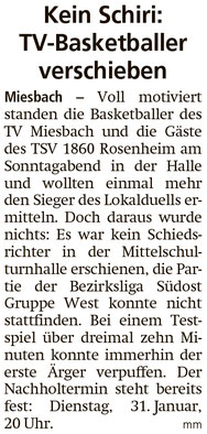 Bericht im Miesbacher Merkur am 18. Januar 2023 - Zum Vergrößern klicken