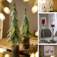 formano Winterdeko 2025 – hochwertige Weihnachtsdekoration mit künstlichen Tannen, LED-Leuchtobjekten, Kerzenständern und Hirschmotiv. Trendige Wohnaccessoires für die kalte Jahreszeit.
