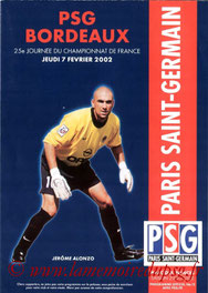 Programme  PSG-Bordeaux  2001-02