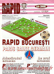 Programme  Rapid Bucarest-PSG  2001-02