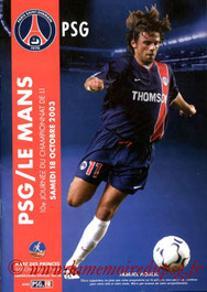 Programme  PSG-Le Mans  2003-04