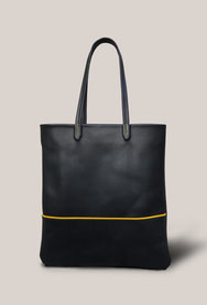 sac tote bag cuir lisere jaune fait main paris sellier atelier la colombe made in france