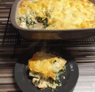 Lachs-Spinat-Lasagne Ofenhexe Kuchengitter Stoneware Pampered Chef