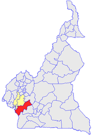 La Sanaga maritime sur la carte du Cameroun