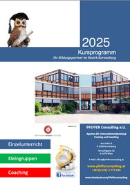 Kursprogramm Pfeffer Consulting öffentliche Kurse