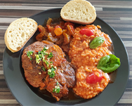 Ossobuco alla milanese emailliertes Gusseisentopf Emaille Pampered Chef