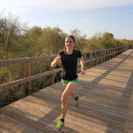 Trainingslager Monte Gordo: Anja beim Laufen