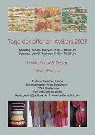 Plakat für Tage der offenen Ateliers 2023 in Brandenburg
